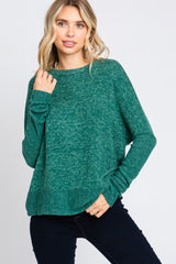 Green Heather Brushed Knit Maternity Top