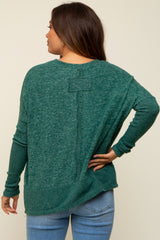 Green Heather Brushed Knit Maternity Top