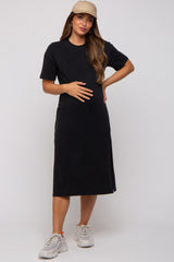 Charcoal T-Shirt Maternity Midi Dress