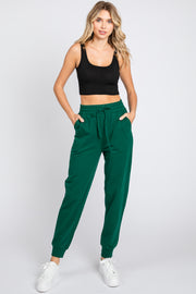 Forest Green Basic Drawstring Sweatpants