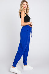 Royal Blue Basic Drawstring Sweatpants