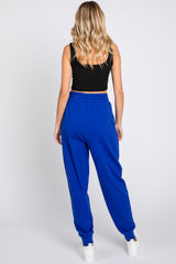 Royal Blue Basic Drawstring Sweatpants