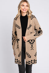 Beige Printed Print Cardigan