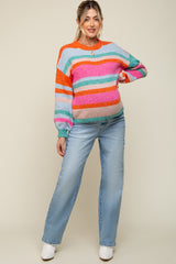 Multi-Color Striped Maternity Sweater