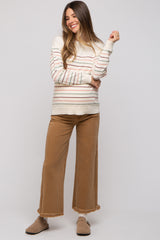 Mocha Cropped Wide Leg Maternity Pants