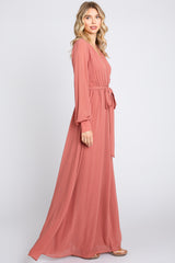 Mauve Chiffon Wrap Gown