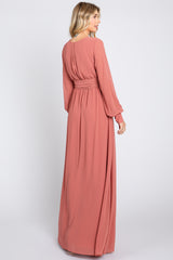 Mauve Chiffon Wrap Gown