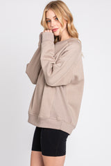 Taupe Pullover Terry Crewneck