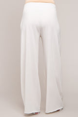 Ivory Soft Fleece Wide Leg Maternity Lounge Pants