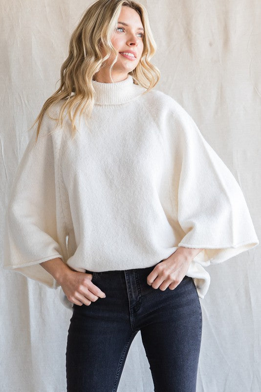 Wide clearance turtleneck sweater