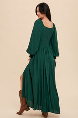 Evergreen Flared Maxi Dress