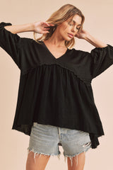 Black Flowy Top