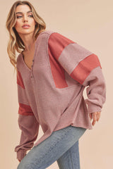 Mauve Colorblock Top