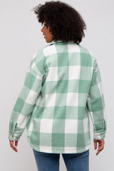 Sage Plaid Brushed Long Shacket