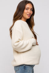 Ivory Basic Chunky Knit Maternity Sweater