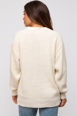 Ivory Basic Chunky Knit Maternity Sweater