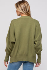 Light Olive Knit Mock Neck Maternity Sweater