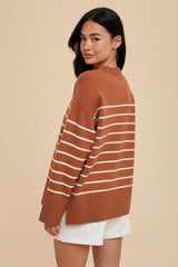 Camel Striped Sweater