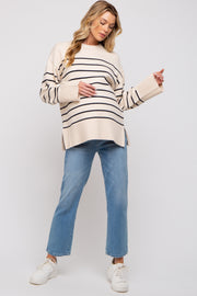 Black Striped Maternity Sweater