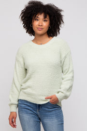 Mint Green Fuzzy Soft Knit Sweater