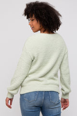 Mint Green Fuzzy Soft Knit Sweater