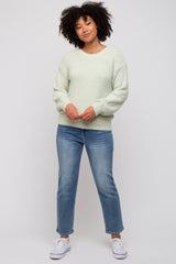 Mint Green Fuzzy Soft Knit Sweater