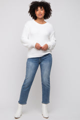 White Fuzzy Soft Knit Sweater