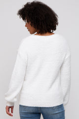 White Fuzzy Soft Knit Sweater