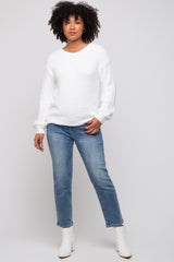 White Fuzzy Soft Knit Sweater