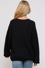 Black Basic Drop Shoulder Maternity Sweater