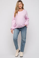 Light Pink Basic Drop Shoulder Maternity Sweater