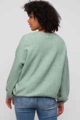 Mint Green Basic Drop Shoulder Sweater