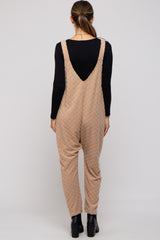 Taupe Checkered Soft Knit Maternity Overall