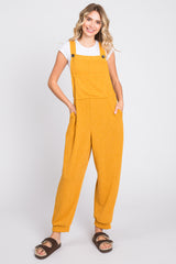 Yellow Front Pocket Knit Overalls