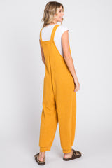 Yellow Front Pocket Knit Overalls