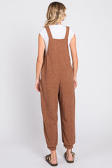 Mocha Front Pocket Knit Overalls