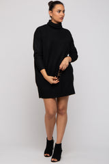 Black Turtleneck Sweater Mini Dress