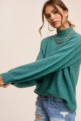 Teal Mock Neck Sweater