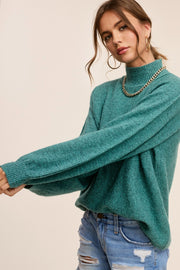 Teal Mock Neck Sweater