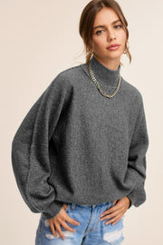 Charcoal Mock Neck Sweater