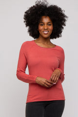 Rust Basic Raglan Sleeve Sweater Top