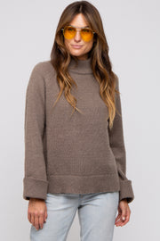 Mocha Mock Neck Sweater