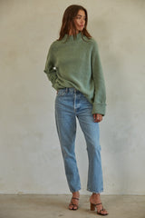 Green Mock Neck Sweater