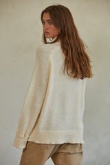 Cream Mock Neck Sweater