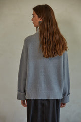 Grey Mock Neck Sweater