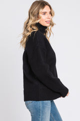 Black Button Front Sweater