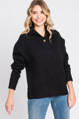 Black Button Front Sweater