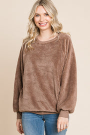 Brown Faux Fur Sweatshirt