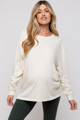 Cream Oversized Long Sleeve Maternity Top