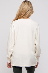 Cream Oversized Long Sleeve Maternity Top